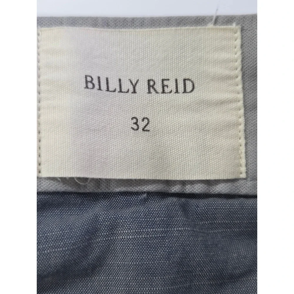 Billy Reid Leonard Chino Pants Mens 32x28 Gray Straight Leg 100% Cotton Peru